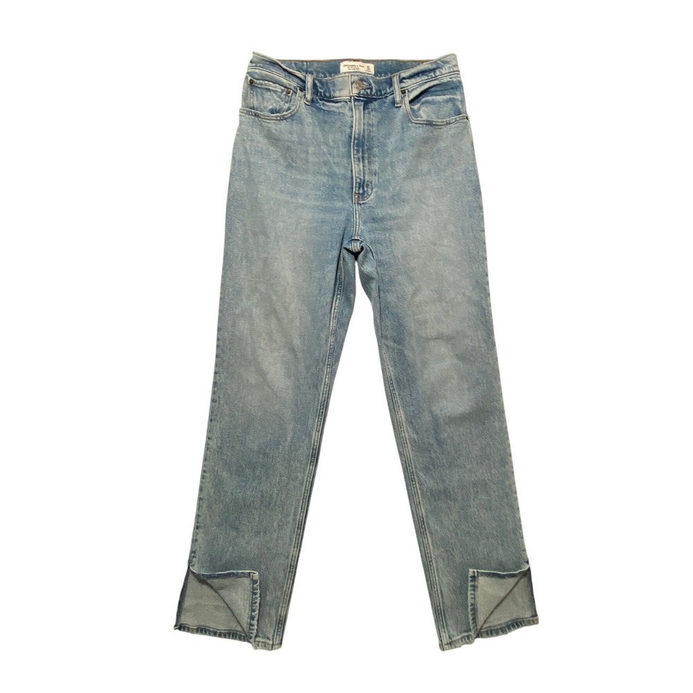 Abercrombie‎ Fitch 90's Straight Ultra High Rise Jeans Split Hem Women's 30 10